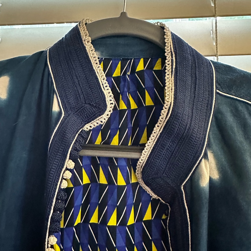 Dark blue indigo cloth long jacket from Marrakech. - Picture 6 of 13